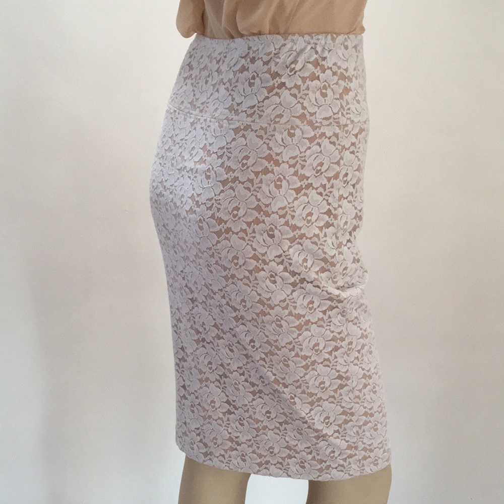 Norma Kamali OMO White Lace Skirt ⭐️S